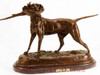 124 Pointer With Bird Bronze Statue by Jules Moigniez