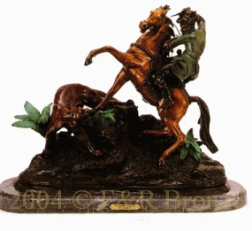 141 Cougar Attack Bronze Statue by Antoine Barye