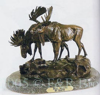 143 Moose Bronze Statue by Antoine Barye