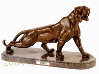 144 Panther Bronze Statue by Antoine Barye