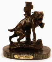 159 Tethered Mastiff Bronze Statue by C. Valton