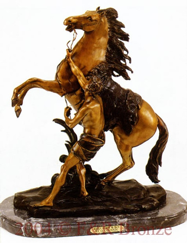 167 Marly Horse With Boy Bronze Statue by Coustou