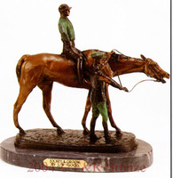 170 Jockey & Groom Bronze Statue by John Willis Good
