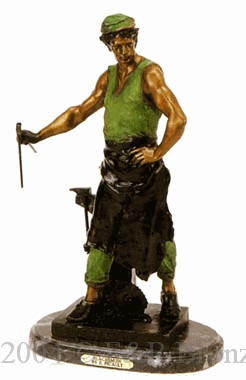 194 Blacksmith Bronze Statue by E. Picault