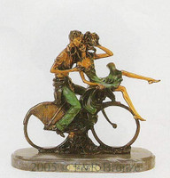 214 Bicycle Love Bronze Statue by Louis Justin Icart