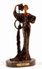 228 Deco Girl With Peacock Bronze Statue by Louis Justin Icart