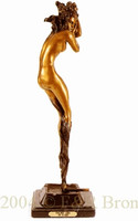 229 Smoke Girl Bronze Statue by Louis Justin Icart