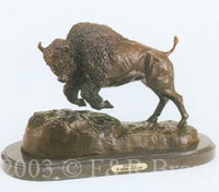 034 Buffalo Bronze Sculpture inspired by Frederic Remington 
