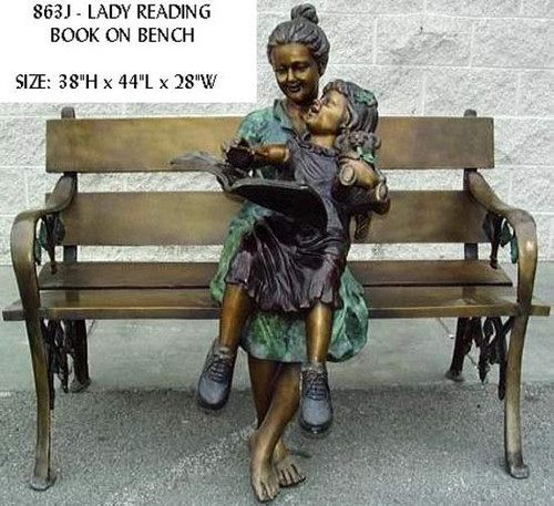 lady reading book on bench