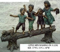 862 Little Kids Walking On A Log