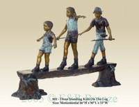 Kids Playing On Log by Turner