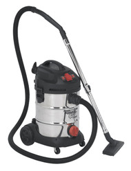 Sealey PC300SDAUTO Vacuum Cleaner Industrial 30ltr 1400W/230V Stainless Drum Auto Start
