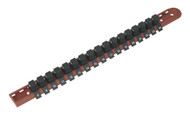 Sealey AK1217 Socket Retaining Rail with 17 Clips 1/2"Sq Drive