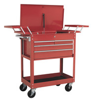 Sealey AP930M Extra Heavy-Duty Trolley 2-Level with 4 Drawers & Cantilever Trays