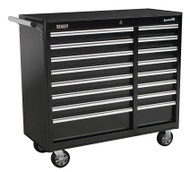 Sealey AP41169B Rollcab 16 Drawer with Ball Bearing Runners Heavy-Duty - Black