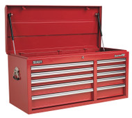 Sealey AP41110 Topchest 10 Drawer with Ball Bearing Runners Heavy-Duty - Red