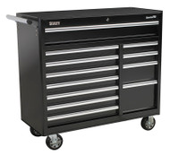 Sealey AP41120B Rollcab 12 Drawer with Ball Bearing Runners Heavy-Duty - Black