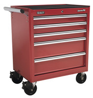 Sealey AP33459 Rollcab 5 Drawer with Ball Bearing Runners - Red