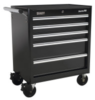 Sealey AP33459B Rollcab 5 Drawer with Ball Bearing Runners - Black