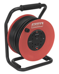 Sealey CR25025 Cable Reel 50mtr 4 x 230V 2.5mm_ Heavy-Duty Thermal Trip