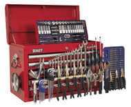 Sealey AP33059COMBO Topchest 5 Drawer with Ball Bearing Runners - Red & 138pc Tool Kit