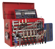 Sealey AP33109COMBO Topchest 10 Drawer with Ball Bearing Runners - Red & 138pc Tool Kit