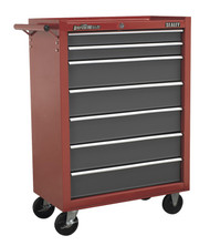Sealey AP22507BB Rollcab 7 Drawer with Ball Bearing Runners - Red/Grey