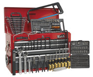 Sealey AP22509BBCOMB Topchest 9 Drawer with Ball Bearing Runners - Red/Grey & 205pc Tool Kit