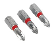 Sealey AK210501 Power Tool Bit Phillips #1 Colour-Coded S2 25mm Pack of 3