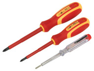 Siegen S0933 Screwdriver Set 3pc Electrician's VDE Approved