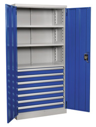 Sealey APICCOMBO7 Industrial Cabinet 7 Drawer 3 Shelf 1800mm