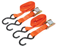 Sealey TD2525CS Cam Buckle Tie Down 25mm x 2.5mtr Polyester Webbing with S Hooks 250kg Load Test