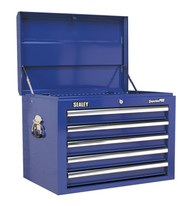 Sealey AP26059TC Topchest 5 Drawer with Ball Bearing Runners - Blue