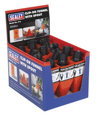 Sealey F12 Clip-On Funnel with Spout - Display Box of 12