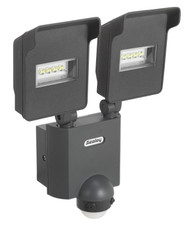 Sealey LED046S Floodlight with 2 x Swivel Head, Wall Bracket & PIR Sensor 20W LED 230V