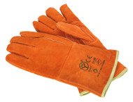 Sealey SSP151 Leather Welding Gauntlets Lined Heavy-Duty - Pair