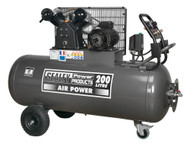 Sealey SAC3203B3PH Compressor 200ltr Belt Drive 3hp with Front Control Panel 415V-3ph