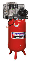 Sealey SACV52775B Compressor 270ltr Vertical Belt Drive 7.5hp 3ph 2-Stage with Cast Cylinders