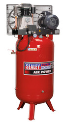 Sealey SACV42755B Compressor 270ltr Vertical Belt Drive 5.5hp 3ph 2-Stage with Cast Cylinders