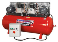 Sealey SAC5507575B Compressor 500ltr Belt Drive 2 x 7.5hp 3ph 2-Stage with Cast Cylinders