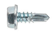 Sealey SDHX4813 Self Drilling Screw 4.8 x 13mm Hex Head Zinc DIN 7504K Pack of 100