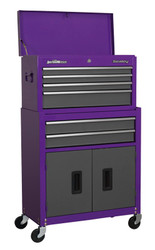 Sealey AP2200BBCP Topchest & Rollcab Combination 6 Drawer with Ball Bearing Runners - Purple/Grey
