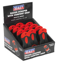 Sealey AK8652 Razor Scraper with Comfort Grip Display Box of 12