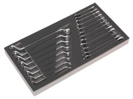 Siegen S01124 Tool Tray with Combination & Deep Offset Spanner Set 20pc - Metric