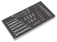 Siegen S01125 Tool Tray with Specialised Spanner Set 30pc - Metric