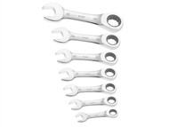 Britool Expert BRIE111104B - Stubby Ratchet Spanner Set 7 Piece Metric