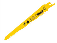 DEWALT DEWDT2344QZ - Cobolt Steel Sabre Blade Fine Fast Cuts in Wood & Plastic 152mm Pack of 5