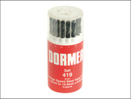 Dormer DORSET419 - A191 No.419 Metric HSS Drill Set of 19 1.0-10.0 x 0.5mm