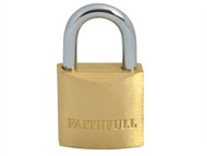 Faithfull FAIPLB25 - Brass Padlock 25mm 3 Keys
