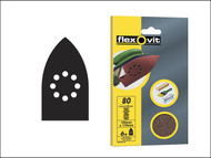 Flexovit FLV26404 - Detail Hook & Loop Sanding Sheets 105 x 175mm Medium 80g (6)